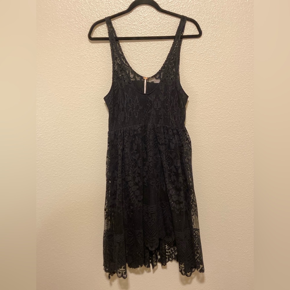 FREE PEOPLE- Black lace dress - Cocktail - Classy- Gothic - High Low